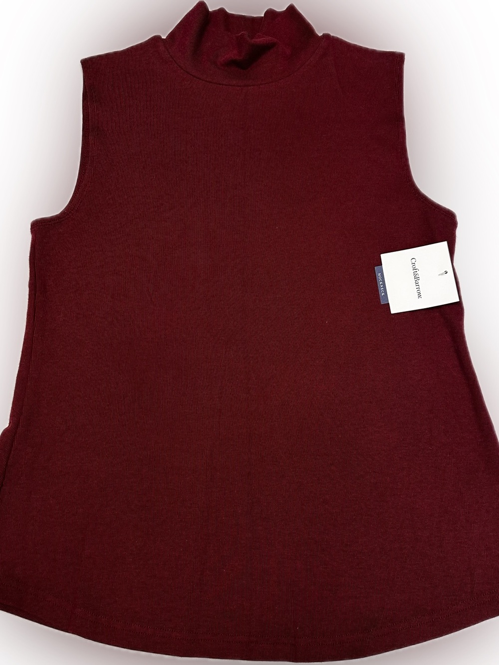 croft & barrow Sleeveless Mock Neck Tank Top - Wine
